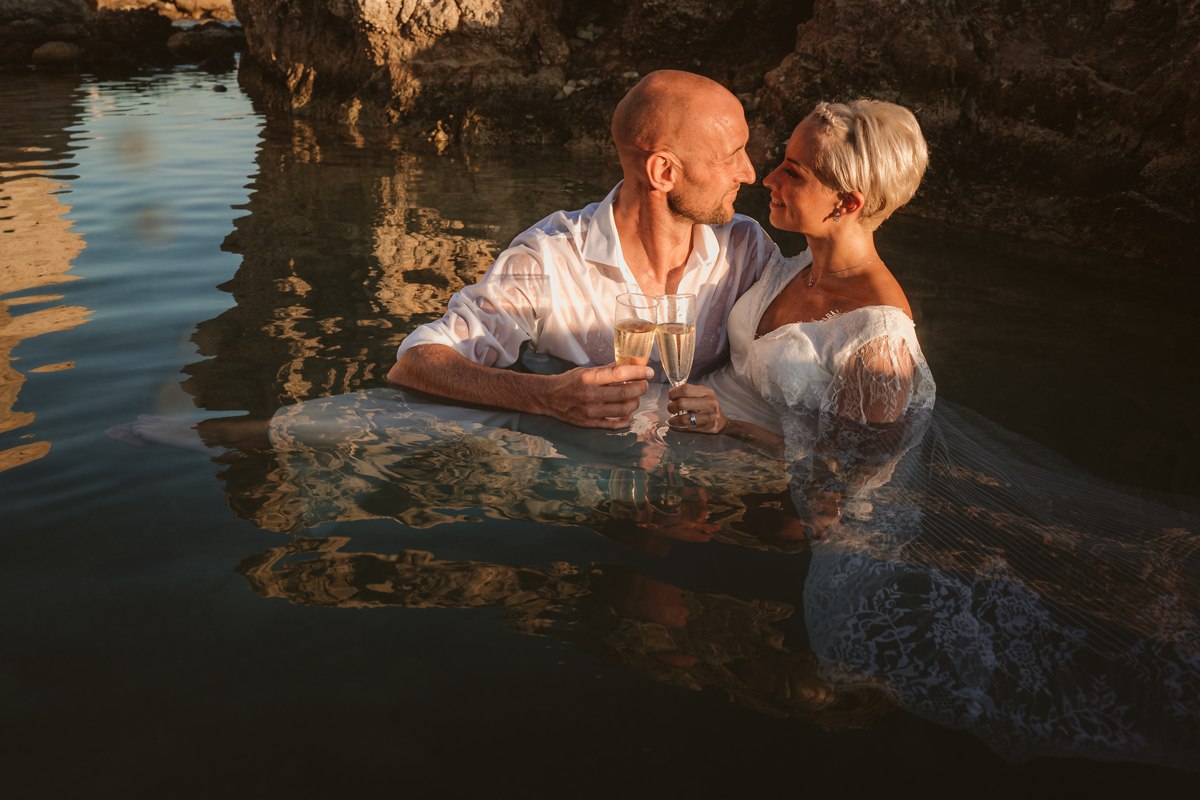 Alana & Luke’s Sensational Underwater Cyprus Sea Caves Trash the Dress Shoot 20