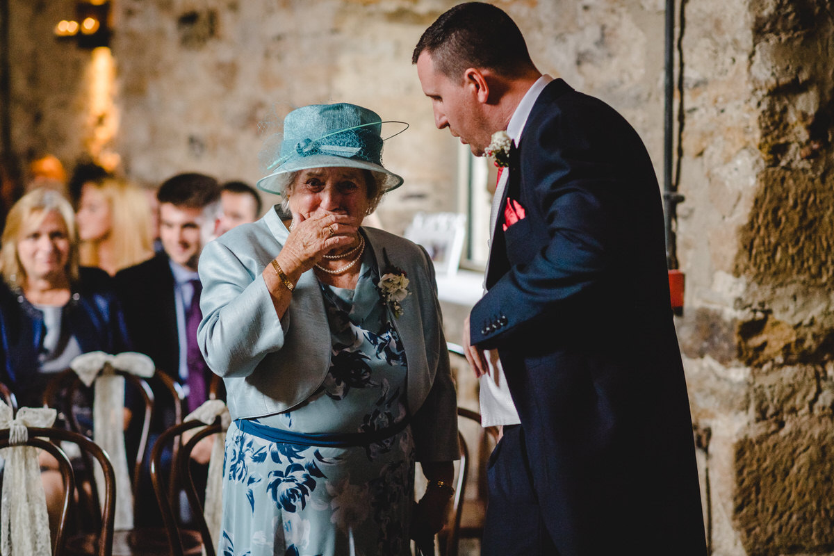 Mother of the groom is feeling emotional