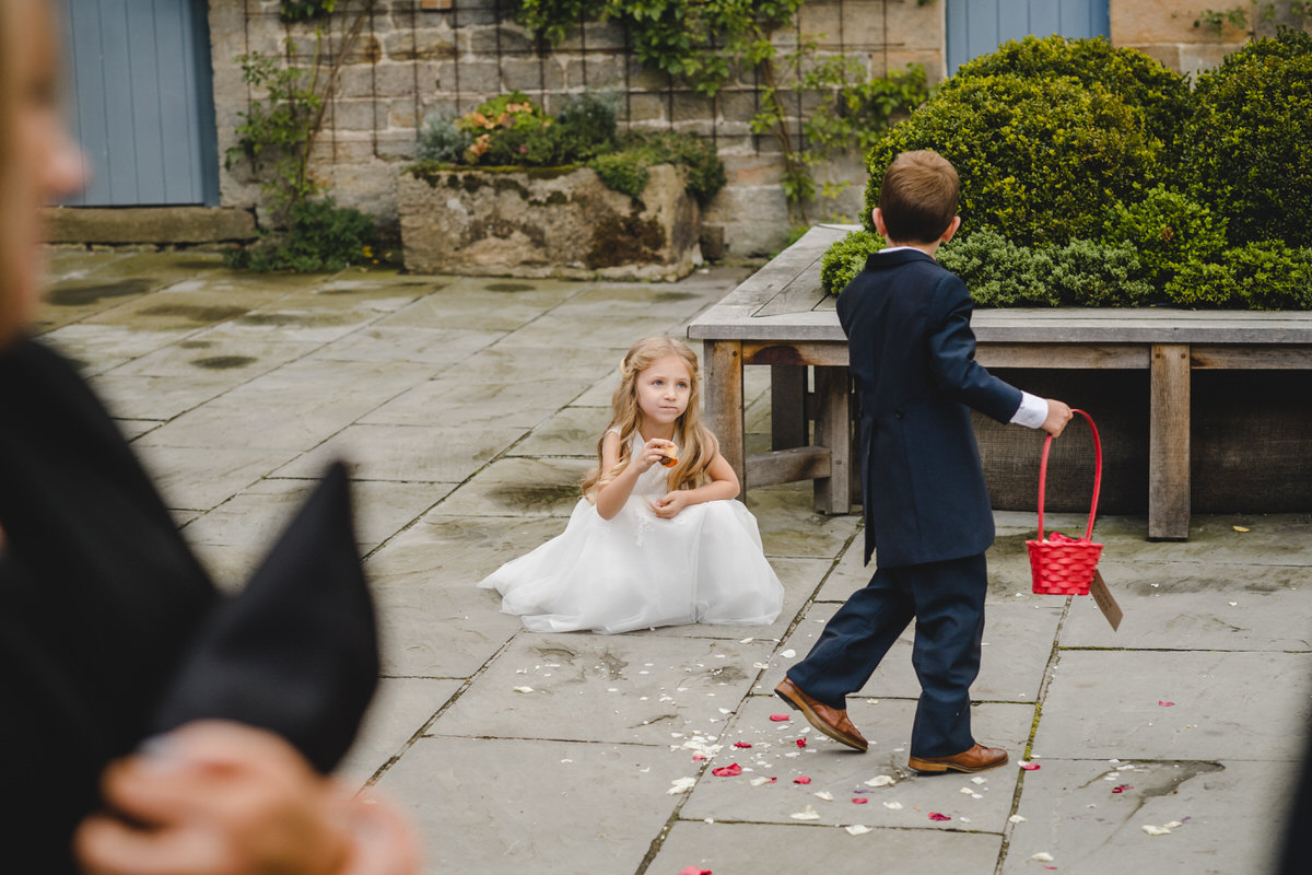 children and confetti roses