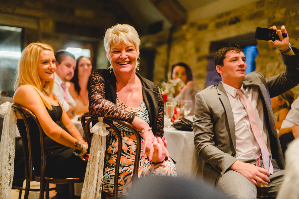 happy guest at wedding