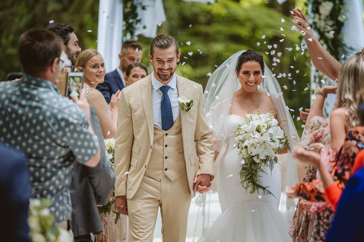 Lauren & Josh's Whimsical White Escape to the Chateau Wedding 21 Fall for this breathtaking France wedding, featuring a woodland ceremony and the best party ever, captured by their Escape to the Chateau wedding photographers