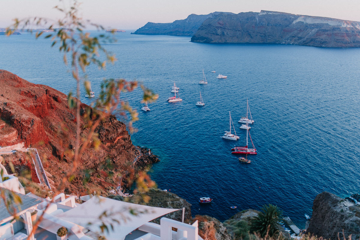 boats at sunset
